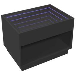 Berkfield Home Coffee Table with Infinity LED Black 70x50x50 cm - Size: 70 x 50 x 50 cm - thumbnail 5
