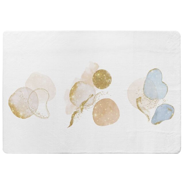 Benjamin Tate Design Blue, White, Beige Watercolor Illustration & Elements Designer Rug in Natural - Size: Large - image 1
