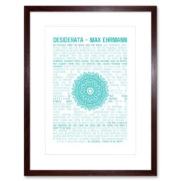 "Artery8 Wall Art Print Desiderata Mandala Ehrmann Typography Framed in Brown - Size: W7"" x H9""" - thumbnail 1