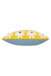 Heya Home Daisy Knitted Tufted Loop Cushion in Yellow - Size: 45 cm x 45 cm - thumbnail 3