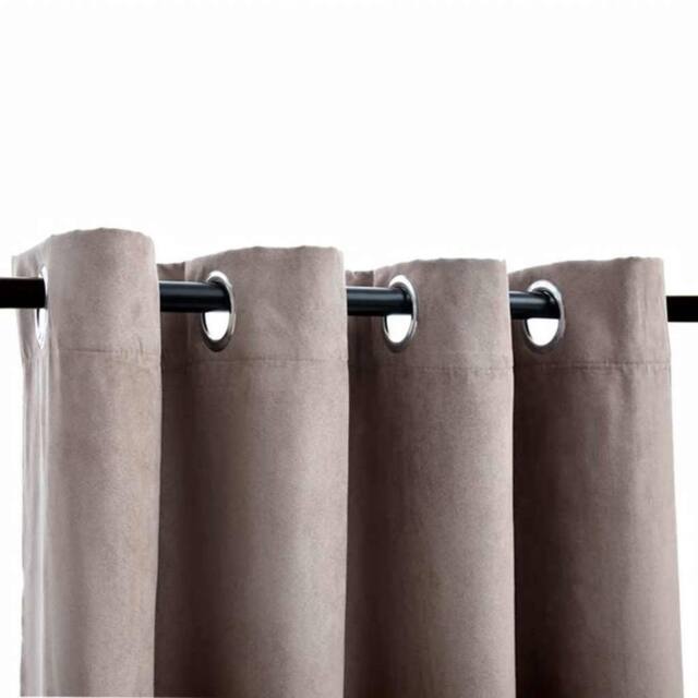Berkfield Home Elegant Blackout Curtains with Metal Rings 2 pcs Taupe 140x175 cm - image 1