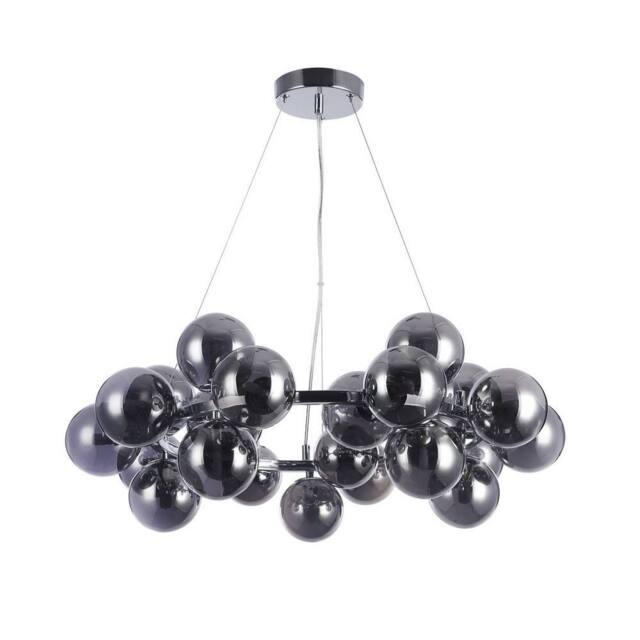 Netlighting Modern Hanging Pendant Chrome 25 Light with Smoky Shade G9 in Grey - image 1