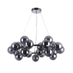 Netlighting Modern Hanging Pendant Chrome 25 Light with Smoky Shade G9 in Grey - thumbnail 1