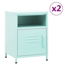 Berkfield Home Nightstands 2 pcs Mint 35x35x51 cm Steel in Green - Size: 35 x 35 x 51 cm