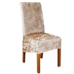 Havendro L Size - Champagne Velvet Dining Chair Covers Stretchable Slipcover in Tan