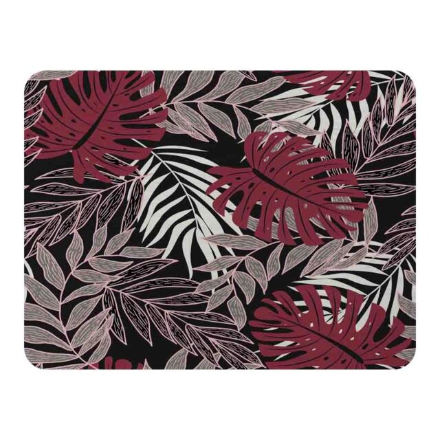 Benjamin Tate Design Tropical Leaves In Red White & Grey Blanket in Natural - Size: 120 cm x 150 cm - image 1