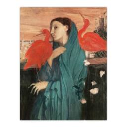 "Artery8 Young Woman with Ibis Birds Edgar Degas Vintage Wall Art Print Poster - Size: W18"" x H24""" - thumbnail 1