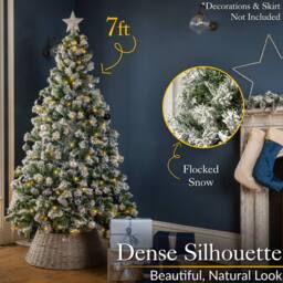 Christow Pre-Lit Christmas Tree Chamonix Spruce Colour Switch 5ft 6ft 7ft 8ft in Green - thumbnail 3