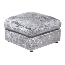 Furniture 786 Bella Crushed Velvet Footstool in Silver