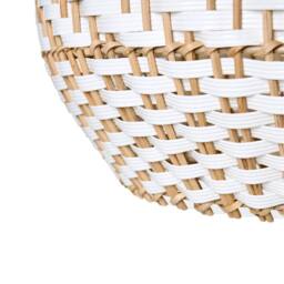 Wyld and Coco Pendant Lamp White Natural Rattan Shade Iron Handcrafted Living - thumbnail 7