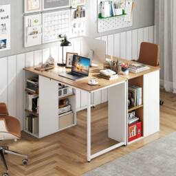 VOGREX Natural 115cm Modern Home Office Computer Desk - thumbnail 4
