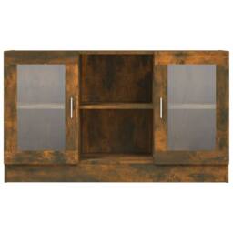 Berkfield Home Vitrine Cabinet Smoked Oak 120x30.5x70 cm Engineered Wood in Brown - thumbnail 3