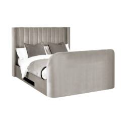 Cheshire Hickory Ottoman TV Bed - Light Grey - Double (135cm)