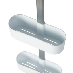 Showerdrape Elements Clear 2 Tier Basket Hanging Shower Caddy in White - thumbnail 3