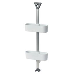 Showerdrape Elements Clear 2 Tier Basket Hanging Shower Caddy in White - thumbnail 5