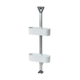 Showerdrape Elements Clear 2 Tier Basket Hanging Shower Caddy in White - thumbnail 4