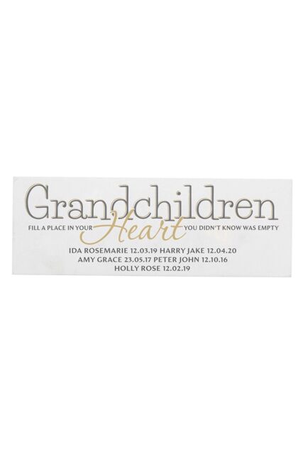 Personalised Memento Company Personalised Grandchildren Wooden Mantel Decoration in White - image 1