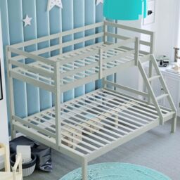 Home Discount Vida Designs Sydney Triple Sleeper Bunk Bed Frame Bedroom Furniture in Grey - Size: Single - thumbnail 5