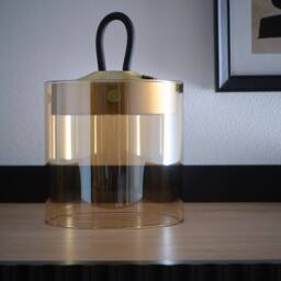 K LIVING Quito Small Rechargeable LED Antique Brass Lamp in Gold - thumbnail 3