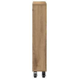 Berkfield Home Narrow Storage Trolley Artisian Oak 48x13x68 cm Engineered Wood in Brown - Size: 48 x 13 x 68 cm - thumbnail 5