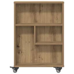 Berkfield Home Narrow Storage Trolley Artisian Oak 48x13x68 cm Engineered Wood in Brown - Size: 48 x 13 x 68 cm - thumbnail 4