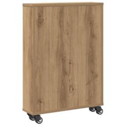 Berkfield Home Narrow Storage Trolley Artisian Oak 48x13x68 cm Engineered Wood in Brown - Size: 48 x 13 x 68 cm - thumbnail 6