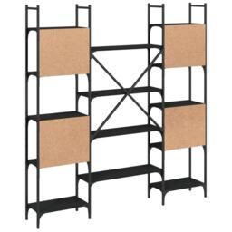 Berkfield Home Decorative Bookshelf Black 155.5x24x166.5 cm Engineered Wood - thumbnail 7