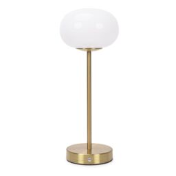 ValueLights Emmy Rechargeable LED Portable Touch Table Lamp in Gold - thumbnail 2