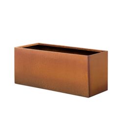 Nicoman Metal Planter Corten Steel Trough Planter Pre-Rusted 80cm x 40cm in Bronze - Size: 80 cm x 40 cm - thumbnail 2
