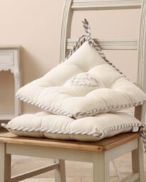Dibor Set of 4 Vintage Love Heart Print Chair Seat Pad Garden Furniture Cushions L40cm x W40cm in Grey - Size: 40 cm x 40 cm - thumbnail 3