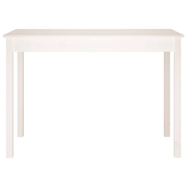 Berkfield Home Beautiful Dining Table White 110x55x75 cm Solid Wood Pine - Size: 110 x 55 x 75 cm - image 1