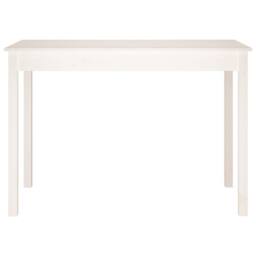 Berkfield Home Beautiful Dining Table White 110x55x75 cm Solid Wood Pine - Size: 110 x 55 x 75 cm - thumbnail 1