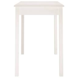 Berkfield Home Beautiful Dining Table White 110x55x75 cm Solid Wood Pine - Size: 110 x 55 x 75 cm - thumbnail 4