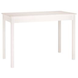 Berkfield Home Beautiful Dining Table White 110x55x75 cm Solid Wood Pine - Size: 110 x 55 x 75 cm - thumbnail 3