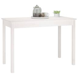 Berkfield Home Beautiful Dining Table White 110x55x75 cm Solid Wood Pine - Size: 110 x 55 x 75 cm - thumbnail 6