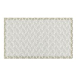 Artsy Mats Leaf Chevron Sage Green Indoor Outdoor Doormat (70 x 40cm) in Beige - Size: 40 cm x 70 cm - thumbnail 2