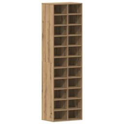 Berkfield Home Shoe Cabinet Artisan Oak 54x34x183 cm Engineered Wood in Brown - Size: 54 x 34 x 183 cm - thumbnail 3