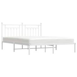 Berkfield Home Metal Bed Frame with Headboard White 180x200 cm Super King - thumbnail 5
