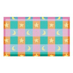 Artsy Mats Elizabeth Olwen Crescent & Stars Indoor/Outdoor Doormat (90x60cm) in Blue - Size: 60 x 90 cm - thumbnail 2