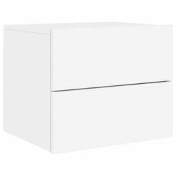 Berkfield Home Wall-mounted Bedside Cabinet with LED Lights White - thumbnail 3