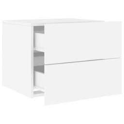 Berkfield Home Wall-mounted Bedside Cabinet with LED Lights White - thumbnail 6
