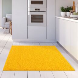 THE RUGS Yellow Plain High Pile Shaggy Rugs & Runners Living Room Bedroom - Size: 120 cm x 170 cm - thumbnail 9