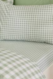 Catherine Lansfield 'Bamford Gingham Check' Fitted Sheet in Green - Size: King