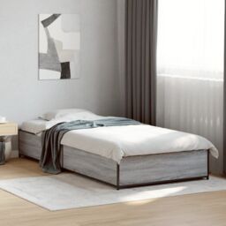 Berkfield Home Bed Frame without Mattress Grey Sonoma 90x190 cm Single - thumbnail 1
