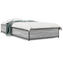 Berkfield Home Bed Frame without Mattress Grey Sonoma 90x190 cm Single - thumbnail 2