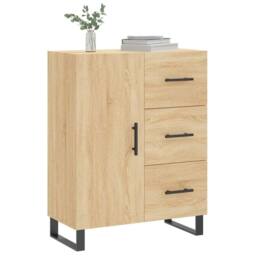 Berkfield Home Sideboard Sonoma Oak 69.5x34x90 cm Engineered Wood in Light Tan - thumbnail 3