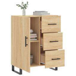 Berkfield Home Sideboard Sonoma Oak 69.5x34x90 cm Engineered Wood in Light Tan - thumbnail 4