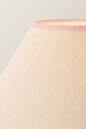 ValueLights Bobbin Colour Trim Linen Shade Walnut Bobble Floor Lamp in Baby Pink - thumbnail 4