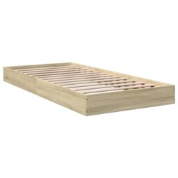 Berkfield Home Bed Frame without Mattress Sonoma Oak 75x190 cm Small Single Engineered Wood in Brown - thumbnail 6