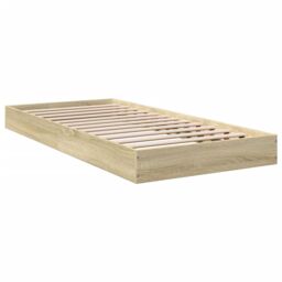 Berkfield Home Bed Frame without Mattress Sonoma Oak 75x190 cm Small Single Engineered Wood in Brown - thumbnail 3